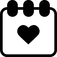 Calendar love icon