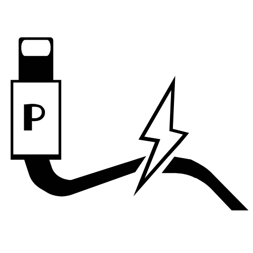 cell phone charger inside icon