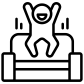 jumping on sofa icon