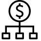 Money distribution icon