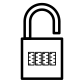 combination lock open icon