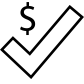 Dollar check mark icon