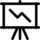 Line graph presentation icon
