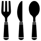 Fork knife spoon icon