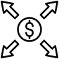 dollar with arrow icon