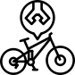 Freeride bicycle service icon
