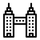 Connecting buildings icon
