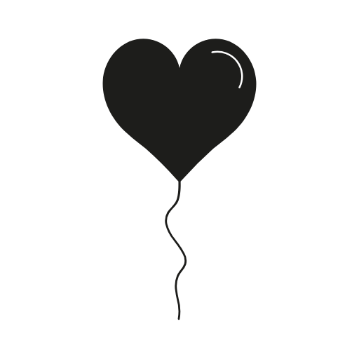 balloon heart black icon