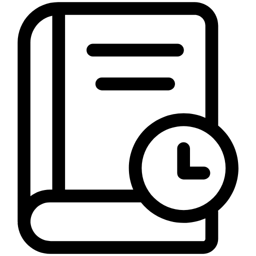 book clock icon
