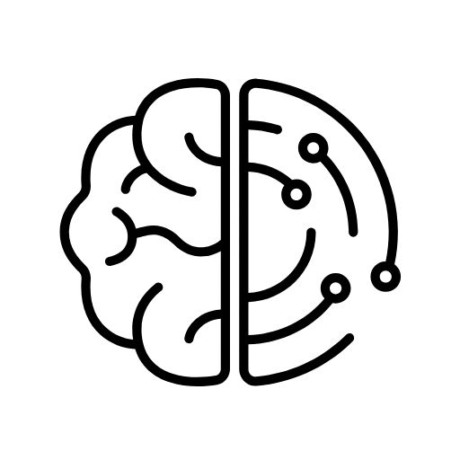 brain with circuit icon