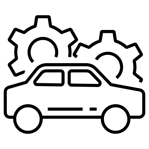 car and gears icon