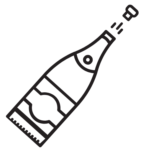 champagne bottle popping icon