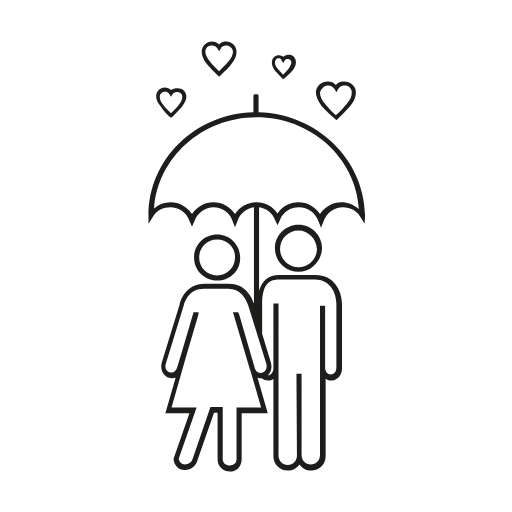 couples umbrella icon