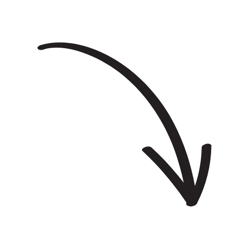 down hand drawn arrow icon