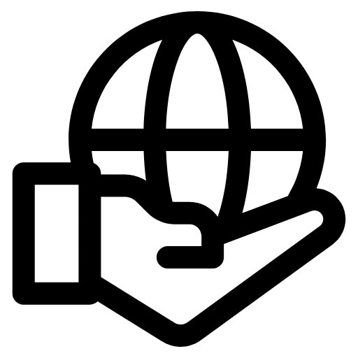 earth with hands icon