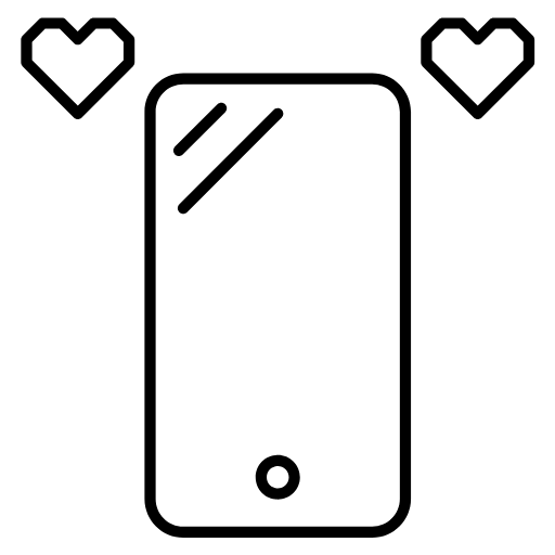 handphone love icon