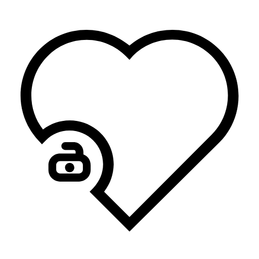 heart unlock icon