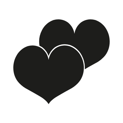 hearts black icon