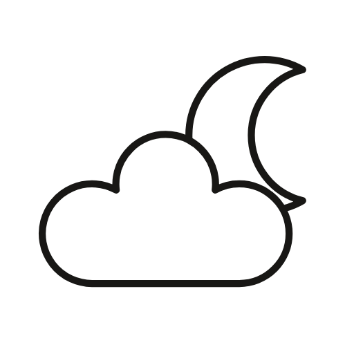 night cloud with moon icon