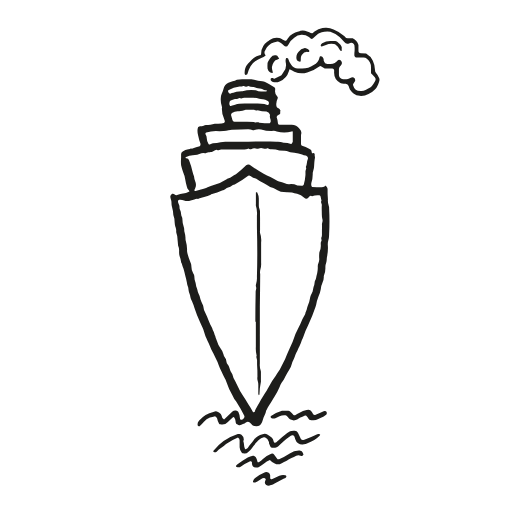 ocean liner doodle icon
