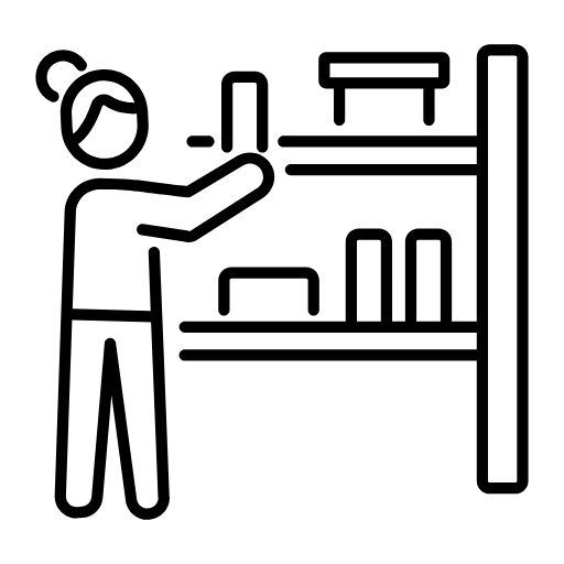 organizing shelves icon