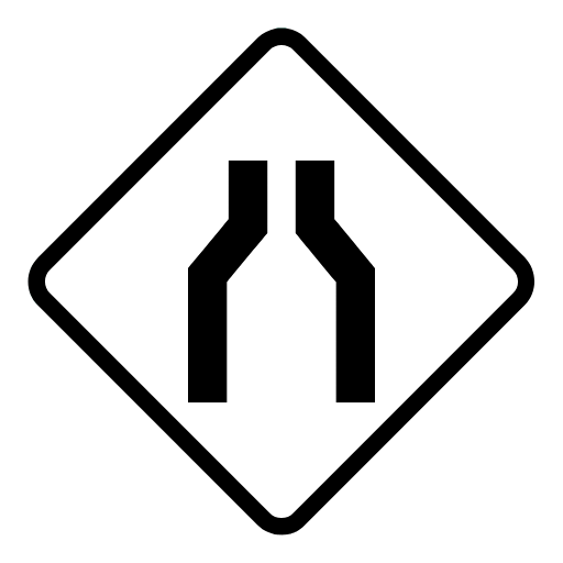 road narrows icon