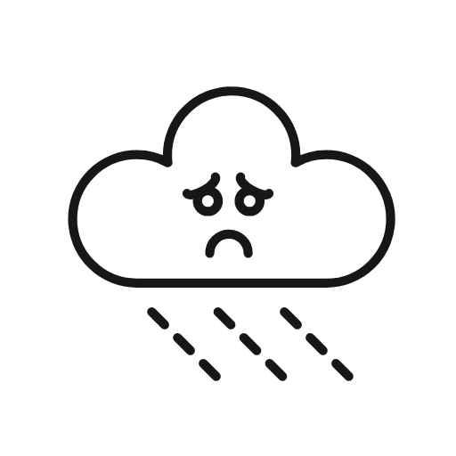 sad rainy cloud icon