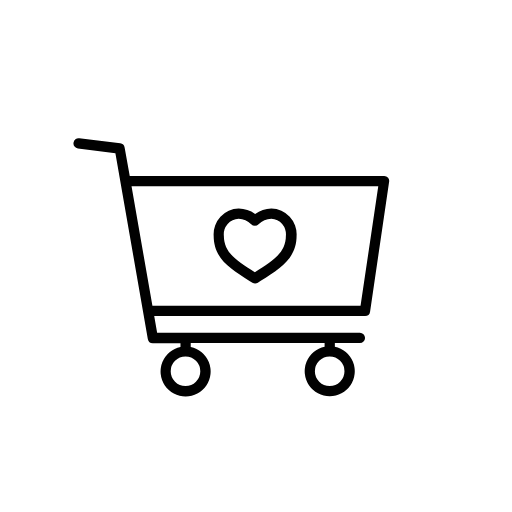 shopping cart love icon