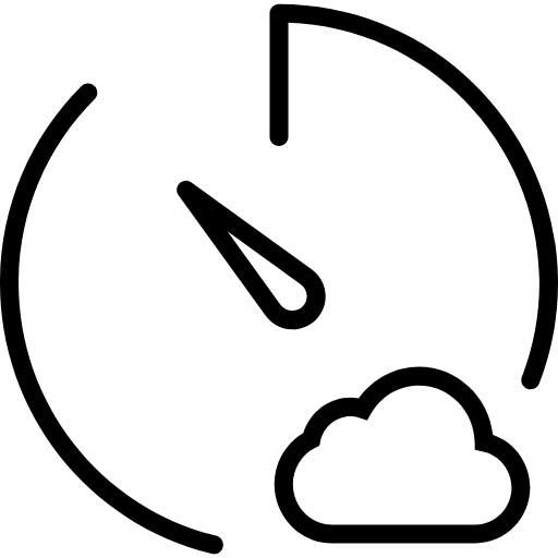 stopwatch to cloud icon