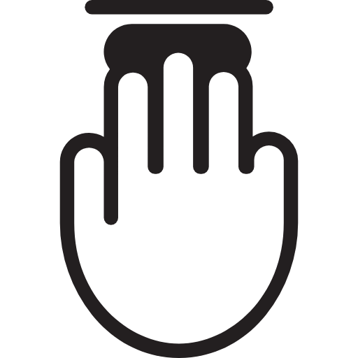 three finger tap icon