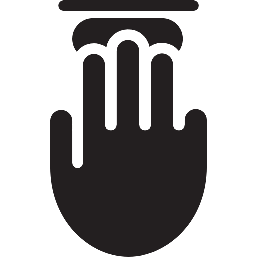 three finger tap icon